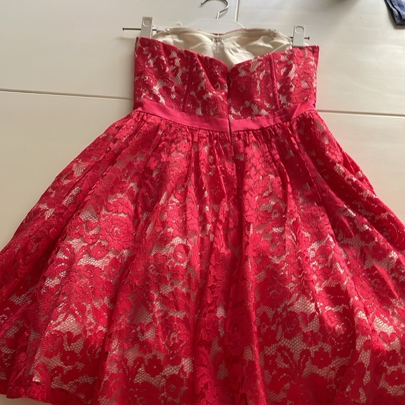 Adorable Aqua Strapless Coral lace dress size 0 - Picture 2 of 3